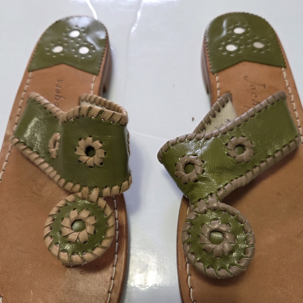 Jack Rogers Ladies Rio Navajo Thong Leather Sandals Size 8M - Picture 2 of 6